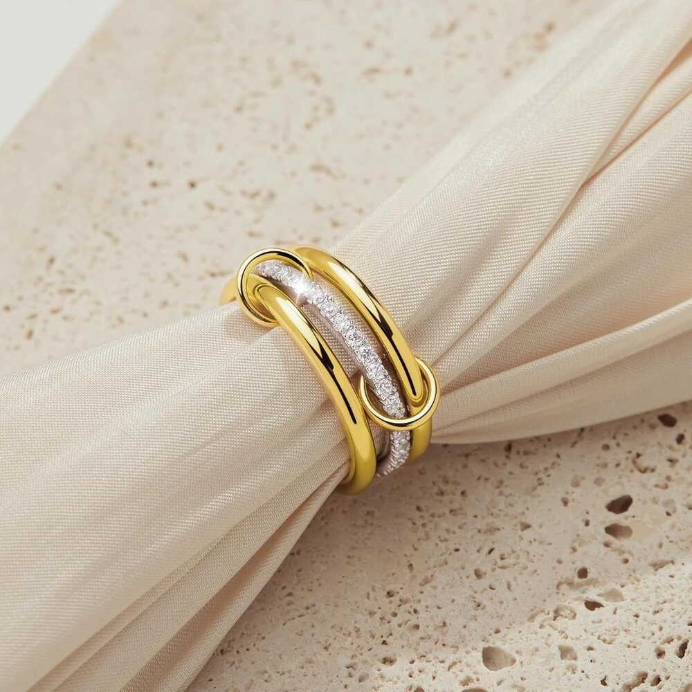 Gold Stackable Interlocking Ring For Women - 14k … - image 6
